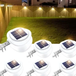 1/4/6pcs Solar Gutter Lights Outdoor Waterproof Solar Fence Light for Deck Access Courtyard Porch Driveway Garage Stair Wall Landscape Decoration Lighting Solar Night Light