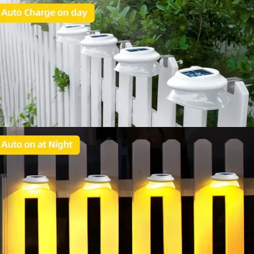 1/4/6pcs Solar Gutter Lights Outdoor Waterproof Solar Fence Light for Deck Access Courtyard Porch Driveway Garage Stair Wall Landscape Decoration Lighting Solar Night Light