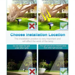 2PCS Solar Landscape Spotlight Outdoor 2 Brightness Modes 2 in 1 Solar Landscape Spotlight IP67 Waterproof Solar outdoor light lawn light pathway lights