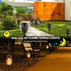 2/4pcs Solar Lights Outdoor Solar Torch Lights with Flickering Flame 12 LEDs for Halloween Decorations Waterpoof Landscape Auto On/Off Garden Patio Home Decoration Lantern