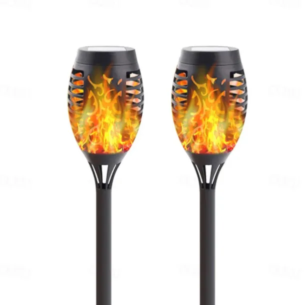 2/4pcs Solar Lights Outdoor Solar Torch Lights with Flickering Flame 12 LEDs for Halloween Decorations Waterpoof Landscape Auto On/Off Garden Patio Home Decoration Lantern