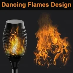 2/4pcs Solar Lights Outdoor Solar Torch Lights with Flickering Flame 12 LEDs for Halloween Decorations Waterpoof Landscape Auto On/Off Garden Patio Home Decoration Lantern