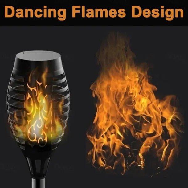 2/4pcs Solar Lights Outdoor Solar Torch Lights with Flickering Flame 12 LEDs for Halloween Decorations Waterpoof Landscape Auto On/Off Garden Patio Home Decoration Lantern