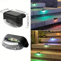 4pcs Solar Outdoor Deck Lights Waterproof Courtyard Garden Scenic Villa Park Light Balcony Stairs Wall And Railings Decorated With Solar Night Lights