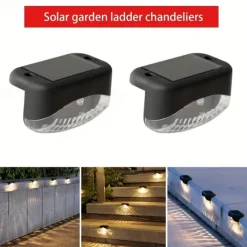 4pcs Solar Outdoor Deck Lights Waterproof Courtyard Garden Scenic Villa Park Light Balcony Stairs Wall And Railings Decorated With Solar Night Lights