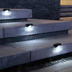 4pcs Solar Outdoor Deck Lights Waterproof Courtyard Garden Scenic Villa Park Light Balcony Stairs Wall And Railings Decorated With Solar Night Lights