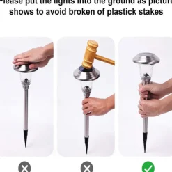 4pcs Solar Pathway Lights Outdoor LED Garden Lights for Patio Color Stainless Steel Integrated Underground Lamp Lawn Lamp Night Lighting Lamp Party Decoration Lamp