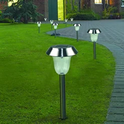4pcs Solar Pathway Lights Outdoor LED Garden Lights for Patio Color Stainless Steel Integrated Underground Lamp Lawn Lamp Night Lighting Lamp Party Decoration Lamp