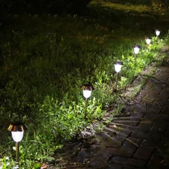 4pcs Solar Pathway Lights Outdoor LED Garden Lights for Patio Color Stainless Steel Integrated Underground Lamp Lawn Lamp Night Lighting Lamp Party Decoration Lamp