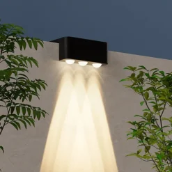 4/8pcs Solar Powered Outdoor Wall Lights Garden Pathway Step Lights High-Efficiency Silicon Panels No Wiring Required Optical Control with Installation Hardware