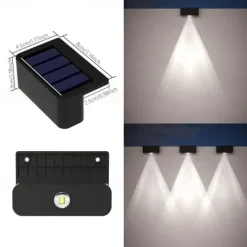 4/8pcs Solar Powered Outdoor Wall Lights Garden Pathway Step Lights High-Efficiency Silicon Panels No Wiring Required Optical Control with Installation Hardware