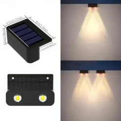 4/8pcs Solar Powered Outdoor Wall Lights Garden Pathway Step Lights High-Efficiency Silicon Panels No Wiring Required Optical Control with Installation Hardware