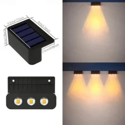 4/8pcs Solar Powered Outdoor Wall Lights Garden Pathway Step Lights High-Efficiency Silicon Panels No Wiring Required Optical Control with Installation Hardware