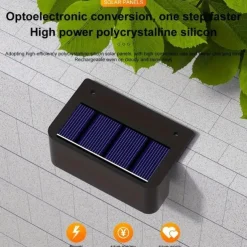 4/8pcs Solar Powered Outdoor Wall Lights Garden Pathway Step Lights High-Efficiency Silicon Panels No Wiring Required Optical Control with Installation Hardware
