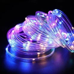 2Pcs Solar Rope Lights Outdoor Waterproof 8Modes LED String Fairy Lights for Christmas, Tent, Gazebo, Trampoline, Walkway, Pool