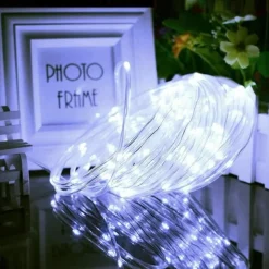 2Pcs Solar Rope Lights Outdoor Waterproof 8Modes LED String Fairy Lights for Christmas, Tent, Gazebo, Trampoline, Walkway, Pool