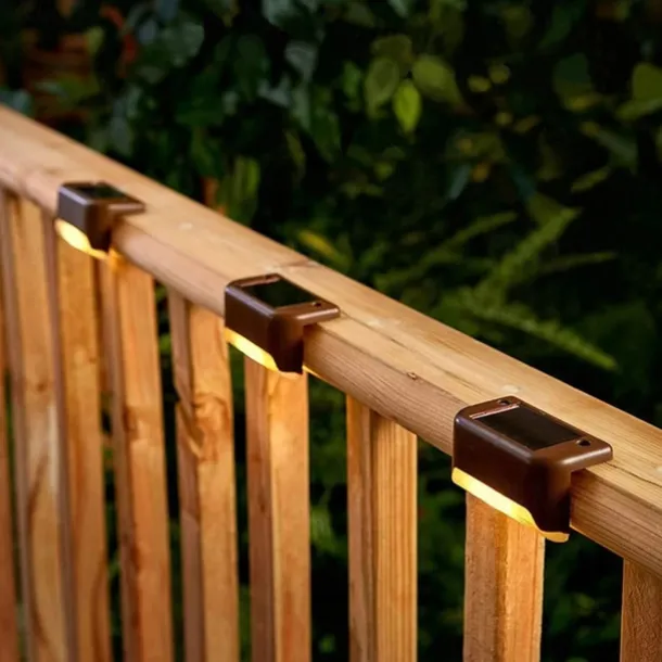 4pcs Solar Step Lights Outdoor LED Deck Stair Lights Waterproof LED for Garden Fence Step Railing Stairs Yard Patio Pathway Holiday Light