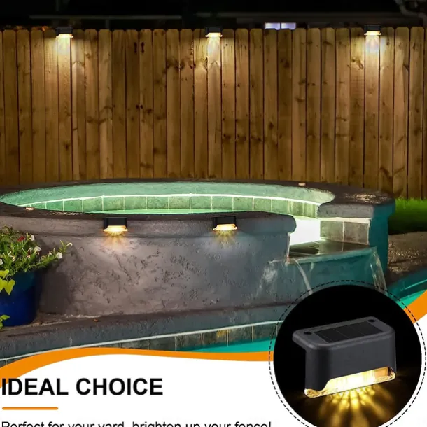 4pcs Solar Step Lights Outdoor LED Deck Stair Lights Waterproof LED for Garden Fence Step Railing Stairs Yard Patio Pathway Holiday Light