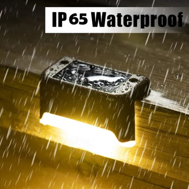 4pcs Solar Step Lights Outdoor LED Deck Stair Lights Waterproof LED for Garden Fence Step Railing Stairs Yard Patio Pathway Holiday Light