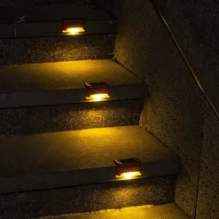 4pcs Solar Step Lights Outdoor LED Deck Stair Lights Waterproof LED for Garden Fence Step Railing Stairs Yard Patio Pathway Holiday Light