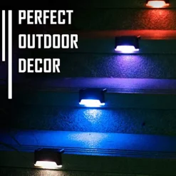 4pcs Solar Step Lights Outdoor LED Deck Stair Lights Waterproof LED for Garden Fence Step Railing Stairs Yard Patio Pathway Holiday Light