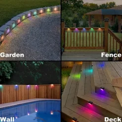 4pcs Solar Step Lights Outdoor LED Deck Stair Lights Waterproof LED for Garden Fence Step Railing Stairs Yard Patio Pathway Holiday Light