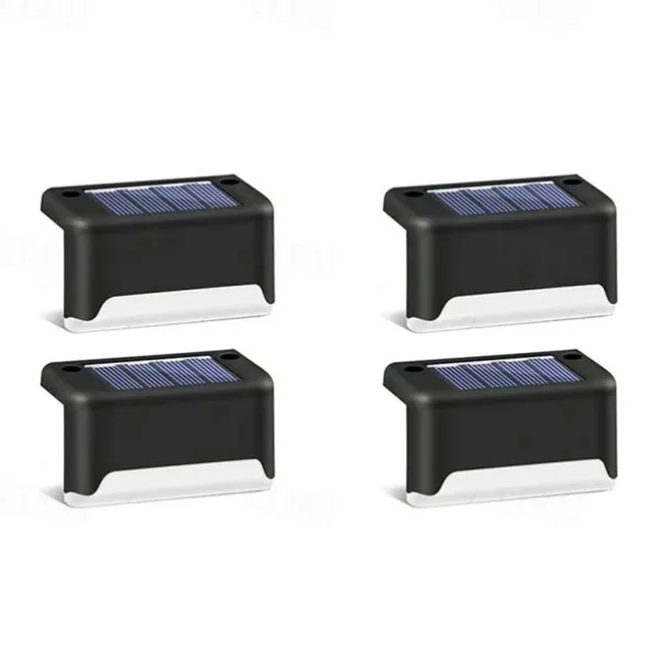 4pcs Solar Step Lights Outdoor LED Deck Stair Lights Waterproof LED for Garden Fence Step Railing Stairs Yard Patio Pathway Holiday Light