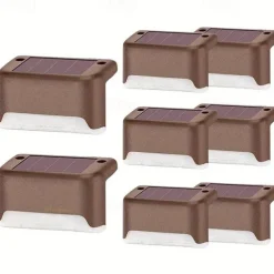 8pcs Solar Step Lights Solar Outdoor Courtyard Lights for Fence Steps Stairs Decks Fences Paths Patio Pathway
