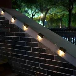 8pcs Solar Step Lights Solar Outdoor Courtyard Lights for Fence Steps Stairs Decks Fences Paths Patio Pathway