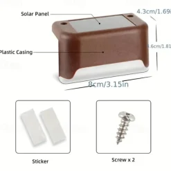 8pcs Solar Step Lights Solar Outdoor Courtyard Lights for Fence Steps Stairs Decks Fences Paths Patio Pathway
