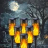 1/2pcs Solar Torch Lights with Dancing Flickering Flame Lights, Pathway Torch Flickering Light Waterproof Garden Decoration Outdoor Lawn Tiki Led Path Yard Patio Floor Lamp for Halloween