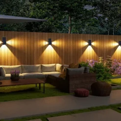2pcs Solar Wall Washer Lights – High Brightness Waterproof, 3-Sided Luminous, Garden Villa Yard Fence Porch Landscape Decoration