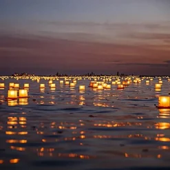 10PCS Square Paper Lantern With Floating Water Lanterns For Wedding Birthday Party No Candle 15X15CM/6“X6“