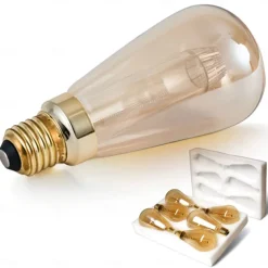 3PCS ST64 Vintage Edison LED Light guide Light Bulbs 3W 220V 110V E26/E27 Base Warm White 2200K Replacement Bulbs for Wall Sconces Lights Pendant Light Amber Warm & Squirrel Cage