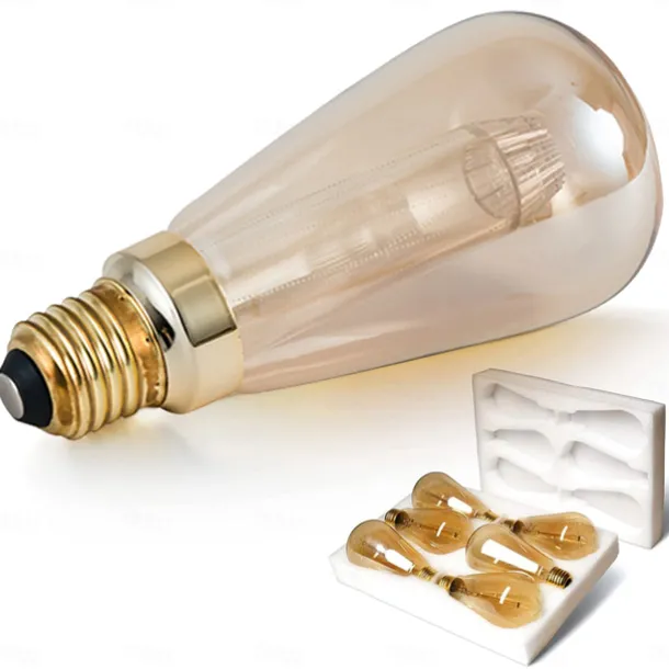 3PCS ST64 Vintage Edison LED Light guide Light Bulbs 3W 220V 110V E26/E27 Base Warm White 2200K Replacement Bulbs for Wall Sconces Lights Pendant Light Amber Warm & Squirrel Cage