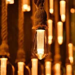 3PCS ST64 Vintage Edison LED Light guide Light Bulbs 3W 220V 110V E26/E27 Base Warm White 2200K Replacement Bulbs for Wall Sconces Lights Pendant Light Amber Warm & Squirrel Cage