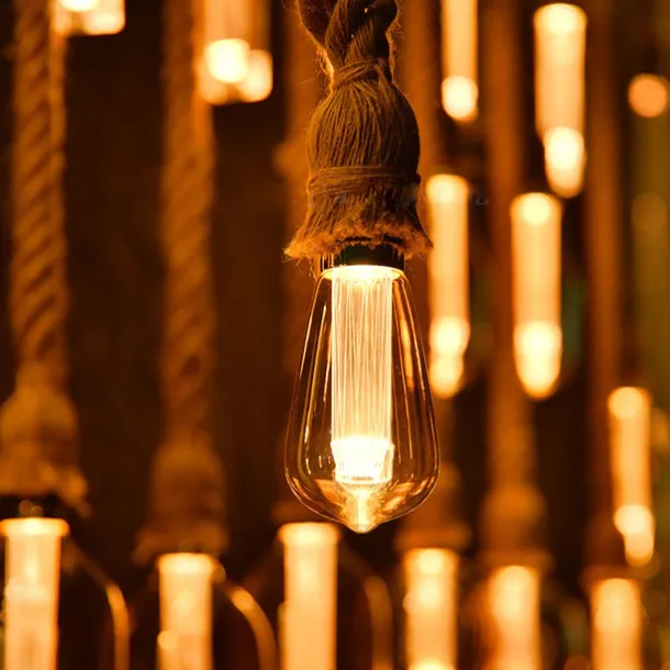 3PCS ST64 Vintage Edison LED Light guide Light Bulbs 3W 220V 110V E26/E27 Base Warm White 2200K Replacement Bulbs for Wall Sconces Lights Pendant Light Amber Warm & Squirrel Cage