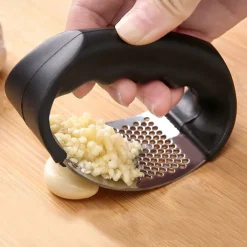 2PCS Stainless Steel Circular Garlic Press Kitchen Manual Garlic Masher Household Small Garlic Masher Garlic Ginger Sauce Garlic Masher