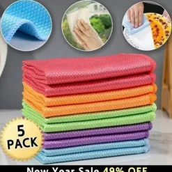 5/10/20pcs Streak-Free Miracle Cleaning Cloths - Reusable Super Absorbent, Lint-Free, Reusable & Chemical-Free for All Surfaces