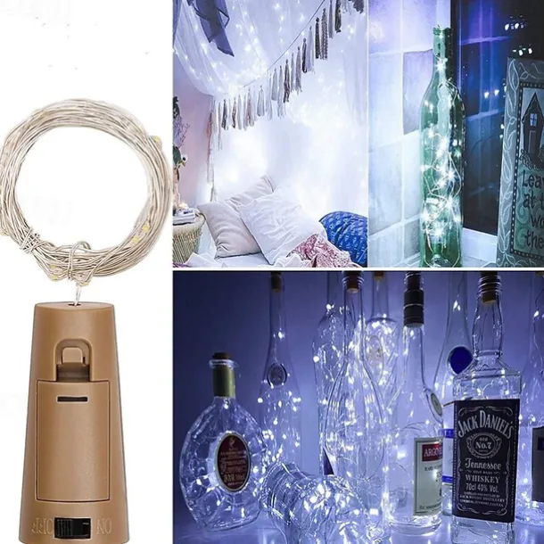 5pcs String Led Wine Bottle with Cork 2M 20 LEDs Bottle Lights Battery Cork for Party Wedding Christmas Halloween Bar Decor