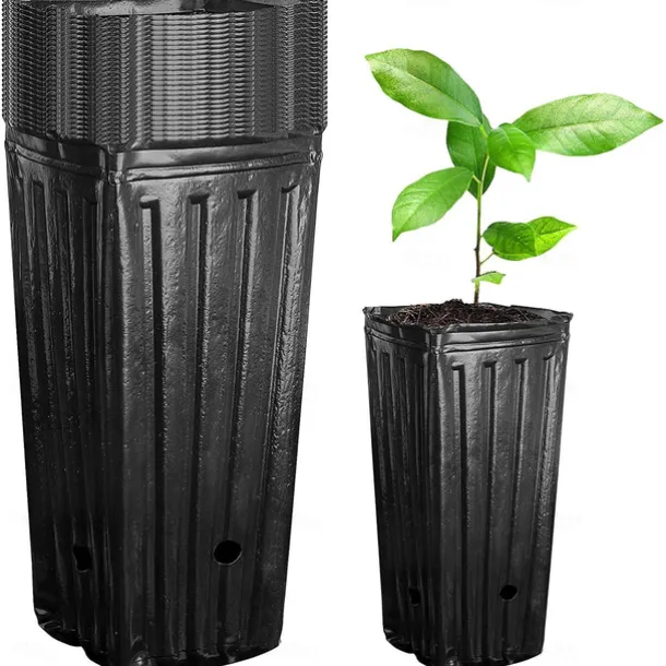 20Pcs Tall Tree Pots,Plastic Deep Nursery Treepots, Seedling Flower Plant Container Pots for Indoor Outdoor Garden Plants