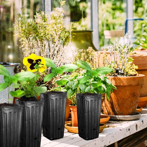 20Pcs Tall Tree Pots,Plastic Deep Nursery Treepots, Seedling Flower Plant Container Pots for Indoor Outdoor Garden Plants