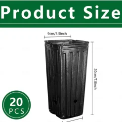 20Pcs Tall Tree Pots,Plastic Deep Nursery Treepots, Seedling Flower Plant Container Pots for Indoor Outdoor Garden Plants
