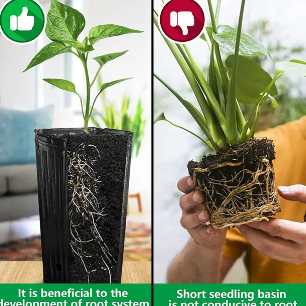 20Pcs Tall Tree Pots,Plastic Deep Nursery Treepots, Seedling Flower Plant Container Pots for Indoor Outdoor Garden Plants