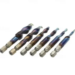 12pcs Tap Drill Bit Cone Drill HSS Metric Blue Replacement Screw Thread