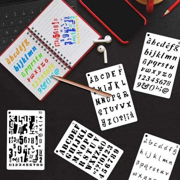 12pcs Templates Stencil Set, Reusable Craft Stencils, Mandala Stencils, Laser Cutting Painting Stencils For DIY Painting Art Scrapbook, Wood, Paper, Furniture, Door, Floor Wall