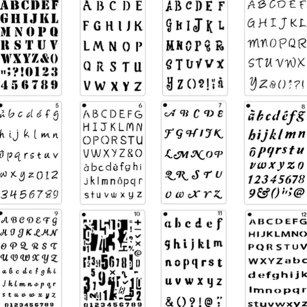 12pcs Templates Stencil Set, Reusable Craft Stencils, Mandala Stencils, Laser Cutting Painting Stencils For DIY Painting Art Scrapbook, Wood, Paper, Furniture, Door, Floor Wall