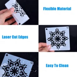 36pcs Templates Stencil Set, Reusable Craft Stencils, Mandala Stencils, Laser Cutting Painting Stencils For DIY Painting Art Scrapbook, Wood, Paper, Furniture, Door, Floor Wall, 9x9cm(3.5*3.5in)