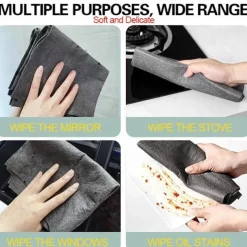 5/10pcs Thickened Magic Cleaning Cloth Absorbent Rag Water Marks Magical Rag Wipes Glass Cloth