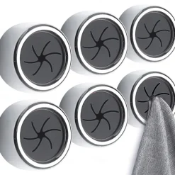 2pcs Towel Holder, Self Adhesive Wall Dish Towel Hook, Round Wall Mount Towel Holder For Bathroom, Kitchen And Home, Wall, Cabinet, Garage, No Drilling Required